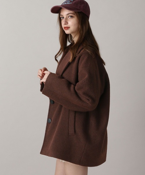 FOREVER 21（フォーエバー トゥエンティーワン）の「【2024FW】ウーリーテックジャケットコート（ピーコート・レディース・ブラウン/ナチュラル/ブラック・FREE）」の17枚目の写真