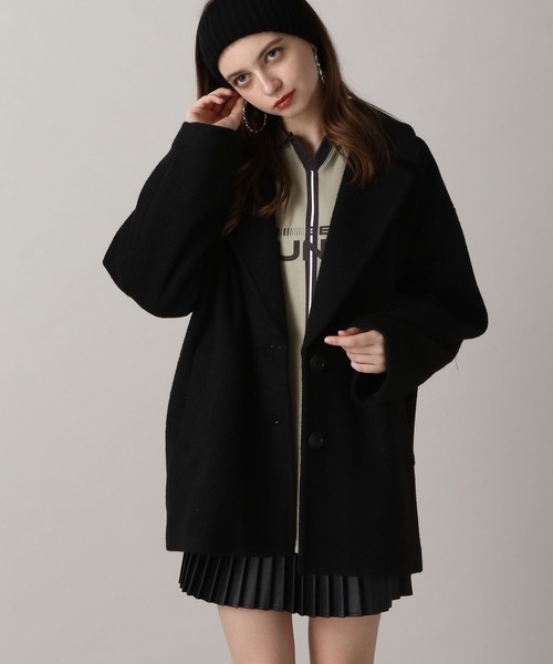 FOREVER 21（フォーエバー トゥエンティーワン）の「【2024FW】ウーリーテックジャケットコート（ピーコート・レディース・ブラウン/ナチュラル/ブラック・FREE）」の12枚目の写真