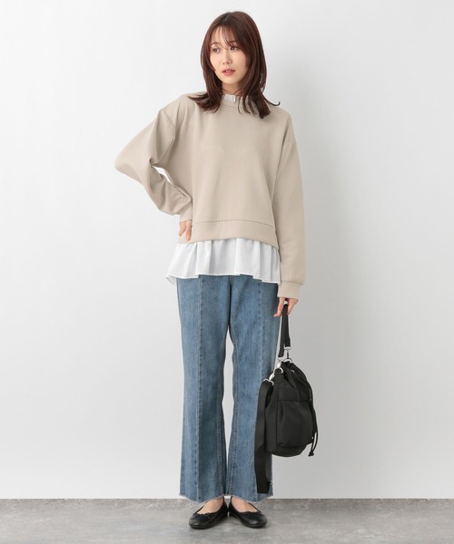 GLOBAL WORK（グローバルワーク）の「ライトクッションドッキング/115491（パーカー・レディース・グレイッシュブルー/グレイッシュベージュ/ブラック・MEDIUM/LARGE）」の15枚目の写真