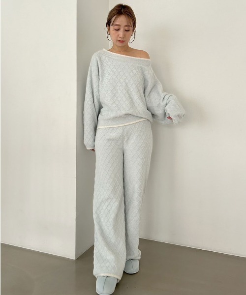 SNIDEL HOME（スナイデルホーム）の「柄編みロングパンツ