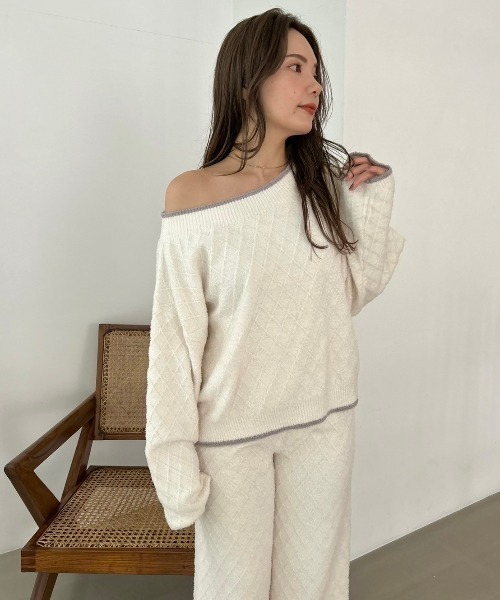 SNIDEL HOME（スナイデルホーム）の「柄編みロングパンツ