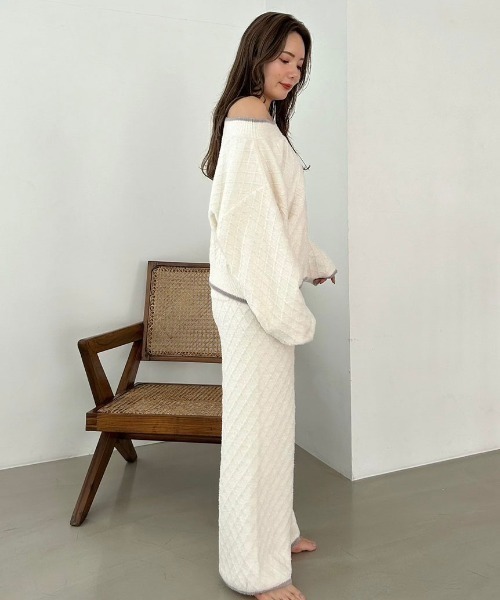 SNIDEL HOME（スナイデルホーム）の「柄編みロングパンツ