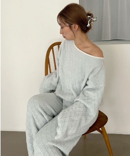 SNIDEL HOME（スナイデルホーム）の「柄編みロングパンツ（ルーム