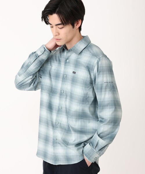 Columbia(コロンビア)の「Columbia/シルバーリッジユーティリティライトプレイド ロングスリーブシャツ チェック UVカット 速乾/コロンビア(シャツ/ブラウス・メンズ・ネイビー/ベージュ/ブルー/グリーン/オレンジ/ダークベージュ・XL/L/M/XS/XXL/S)」の5枚目の写真