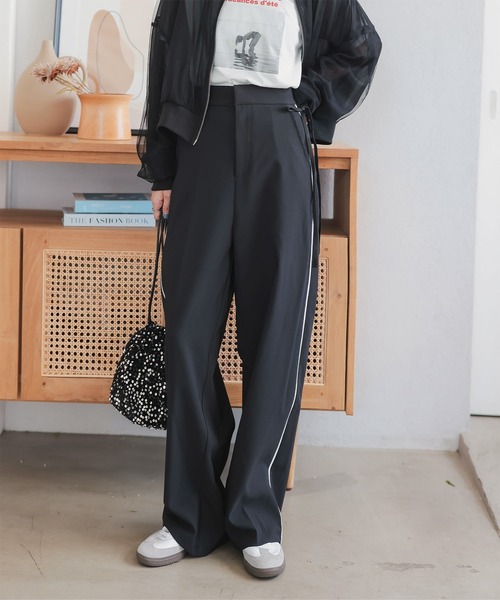 KOBE LETTUCE(コウベレタス)の「サイドラインカーブパンツ(その他パンツ・レディース・モカ/ブラック/アイボリー系・M)」の7枚目の写真