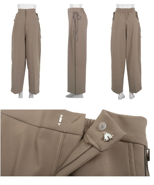 KOBE LETTUCE(コウベレタス)の「サイドラインカーブパンツ(その他パンツ・レディース・モカ/ブラック/アイボリー系・M)」の4枚目の写真