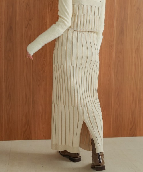 Bab（バブ）の「ジャガードニットスカート（スカート・レディース・ブラック/アイボリー・M）」の8枚目の写真