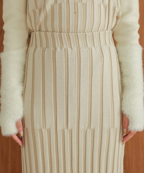 Bab（バブ）の「ジャガードニットスカート（スカート・レディース・ブラック/アイボリー・M）」の10枚目の写真