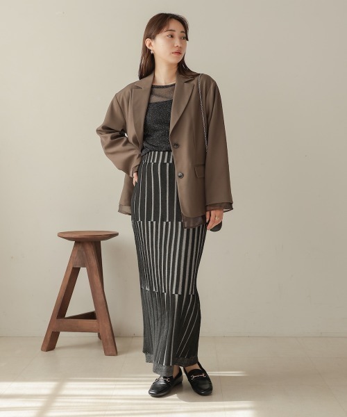 Bab（バブ）の「ジャガードニットスカート（スカート・レディース・ブラック/アイボリー・M）」の16枚目の写真