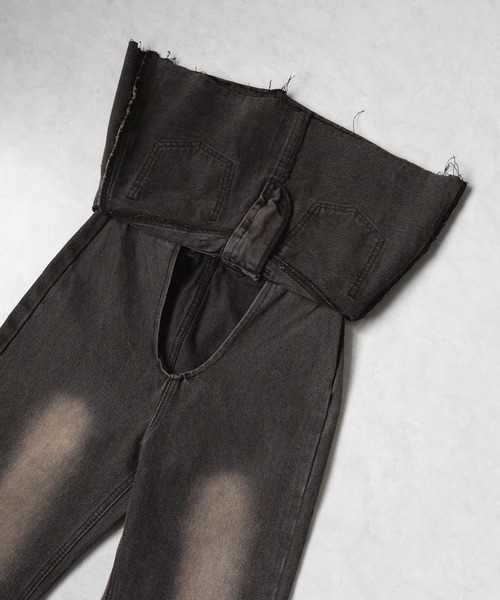 me+em select(ミームセレクト)の「※※【 2color / 4size 】スカートレイヤードヴィンテージフレアデニム / skirt layered vintage flare denim(デニムパンツ・レディース・ブルー/ブラック・SMALL/X-LARGE/LARGE/MEDIUM)」の3枚目の写真
