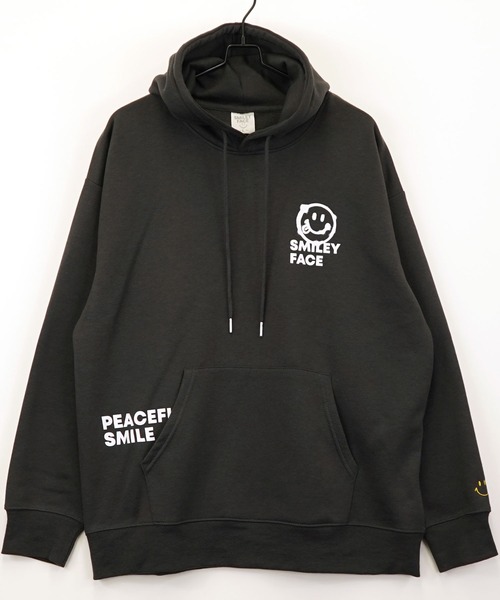 SMILEY FACE(スマイリーフェイス)の「【GROOVY STORE】SMILEY FACE 裏起毛ビッグサイズスプルオーバーパーカー(パーカー・メンズ・ホワイト×グレー/ブラック/スミクロ・L/M)」の8枚目の写真