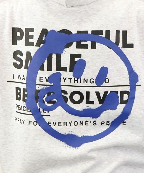 SMILEY FACE(スマイリーフェイス)の「【GROOVY STORE】SMILEY FACE 裏起毛ビッグサイズスプルオーバーパーカー(パーカー・メンズ・ホワイト×グレー/ブラック/スミクロ・L/M)」の11枚目の写真