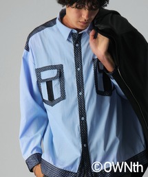 OWNth（オンス）の「レース切替ストライプシャツ（シャツ/ブラウス）」