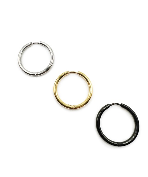 Import & Select(インポートアンドセレクト)の「KISHOKACHI 希少価値 シンプルクリッカーステンレスピアス 内径25mm(ピアス(片耳用)・メンズ・ブラック/シルバー/ゴールド・FREE)」の16枚目の写真