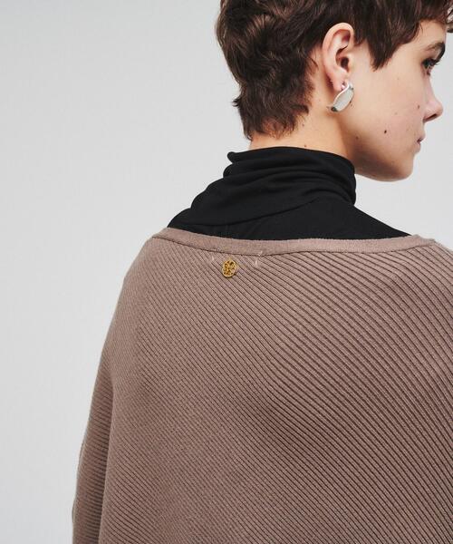 cloenc(クロエンス)の「◆アシンメトリードルマンスリーブニット(ニット/セーター・レディース・アイボリー/ブラック/ブラウン系/ナチュラル・02)」の22枚目の写真