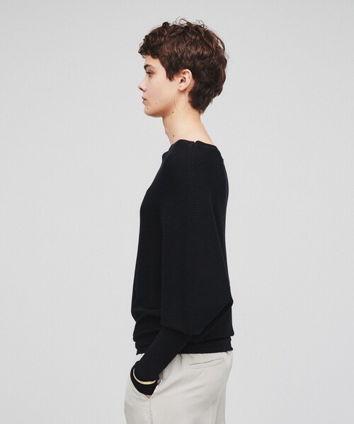 cloenc(クロエンス)の「◆アシンメトリードルマンスリーブニット(ニット/セーター・レディース・アイボリー/ブラック/ブラウン系/ナチュラル・02)」の19枚目の写真