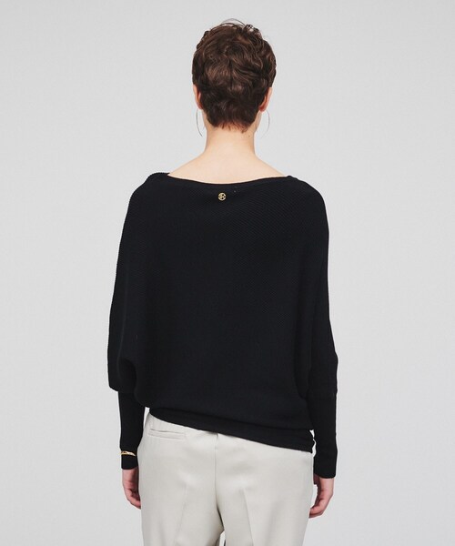 cloenc(クロエンス)の「◆アシンメトリードルマンスリーブニット(ニット/セーター・レディース・アイボリー/ブラック/ブラウン系/ナチュラル・02)」の5枚目の写真