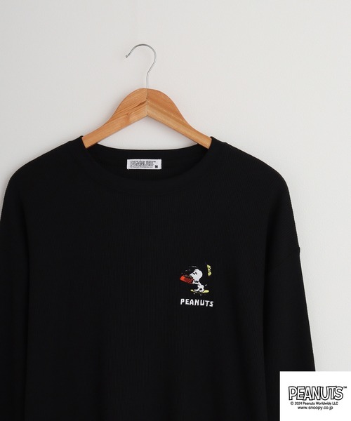 PEANUTS(ピーナッツ)の「PEANUTS 天竺 BIG長袖Tシャツ(Tシャツ/カットソー・メンズ・ネイビー/ブラック/杢グレー/グレー系・M/L)」の1枚目の写真