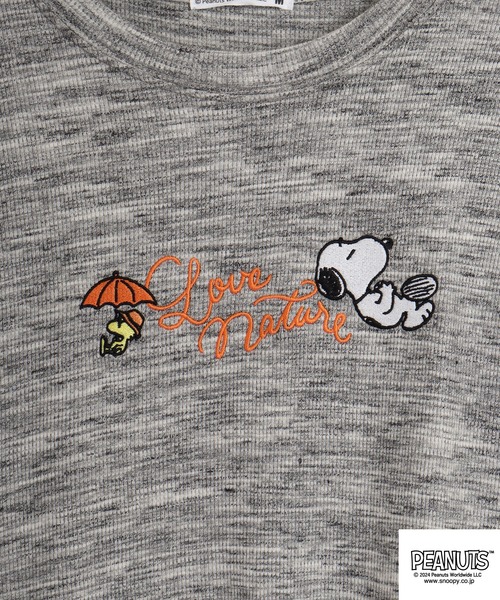PEANUTS(ピーナッツ)の「PEANUTS 天竺 BIG長袖Tシャツ(Tシャツ/カットソー・メンズ・ネイビー/ブラック/杢グレー/グレー系・M/L)」の8枚目の写真