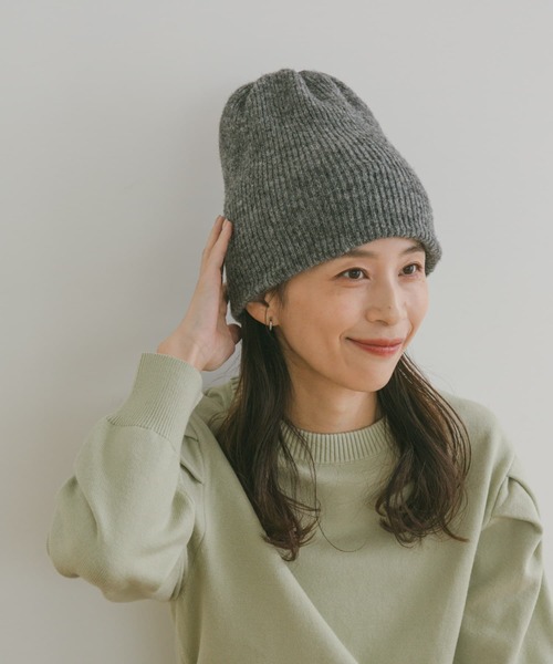 URBAN RESEARCH DOORS（アーバンリサーチドアーズ）の「リブ編みビーニー（ニットキャップ/ビーニー・レディース・ベージュ/チャコールグレー・ONE）」の6枚目の写真