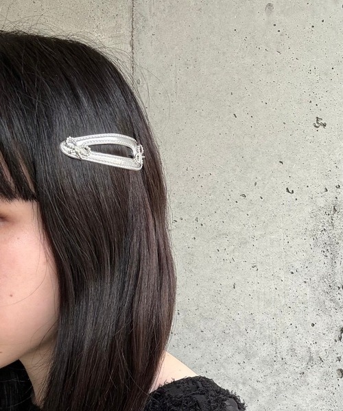 セール】シルバーリボンぱっちんピン（ヘアピン）｜cuorequal