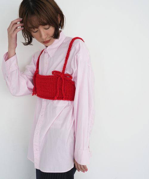 SLOBE citron.(スローブシトロン)の「《WEB限定》SLOBE citron.リボンニットビスチェ(キャミソール・レディース・ホワイト/レッド/ピンク・FREE)」の17枚目の写真