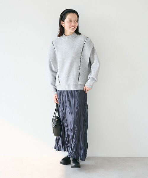 セール】ハンドステッチデザインニットプルオーバー（ニット/セーター