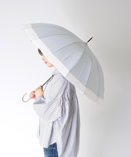 Three Four Time（ｽﾘｰﾌｫｰﾀｲﾑ）の「【wpc】16K PATCHWORK LINEAR（晴雨兼用/耐風）（長傘・レディース・グレー/ベージュ/ブルー・FREE）」の14枚目の写真