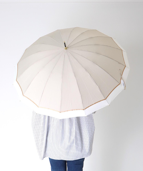 Three Four Time（ｽﾘｰﾌｫｰﾀｲﾑ）の「【wpc】16K PATCHWORK LINEAR（晴雨兼用/耐風）（長傘・レディース・グレー/ベージュ/ブルー・FREE）」の13枚目の写真