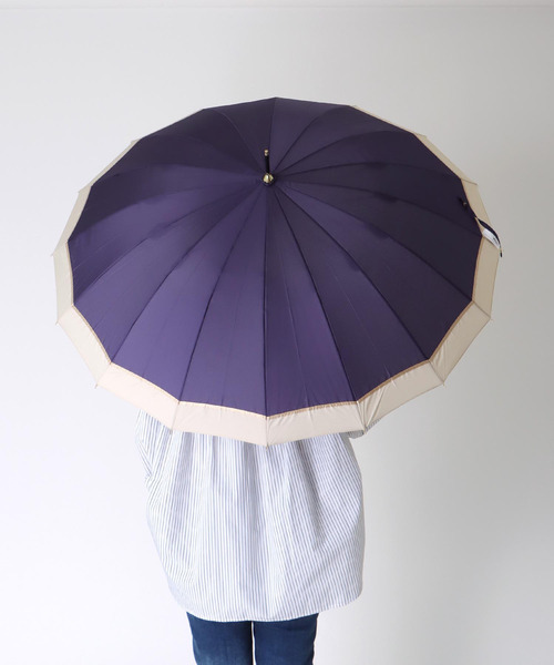 Three Four Time（ｽﾘｰﾌｫｰﾀｲﾑ）の「【wpc】16K PATCHWORK LINEAR（晴雨兼用/耐風）（長傘・レディース・グレー/ベージュ/ブルー・FREE）」の12枚目の写真