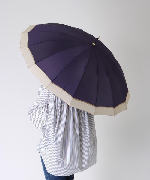 Three Four Time（ｽﾘｰﾌｫｰﾀｲﾑ）の「【wpc】16K PATCHWORK LINEAR（晴雨兼用/耐風）（長傘・レディース・グレー/ベージュ/ブルー・FREE）」の11枚目の写真