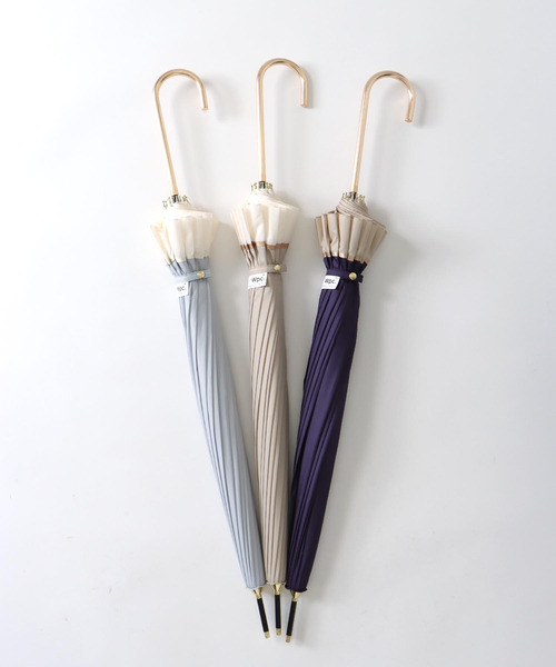 Three Four Time（ｽﾘｰﾌｫｰﾀｲﾑ）の「【wpc】16K PATCHWORK LINEAR（晴雨兼用/耐風）（長傘・レディース・グレー/ベージュ/ブルー・FREE）」の10枚目の写真