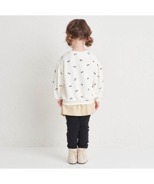 apres les cours（アプレレクール）の「【WEB限定】裏起毛レギンス付きタックデザインスカート（スカート・キッズ・ベージュ/チャコール/チェック/インディゴブルー・80/90/100/110/120/130/140）」の6枚目の写真