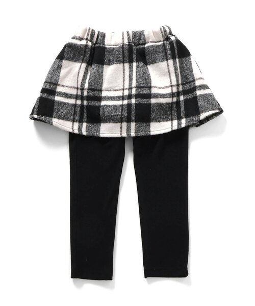 apres les cours（アプレレクール）の「【WEB限定】裏起毛レギンス付きタックデザインスカート（スカート・キッズ・ベージュ/チャコール/チェック/インディゴブルー・80/90/100/110/120/130/140）」の12枚目の写真