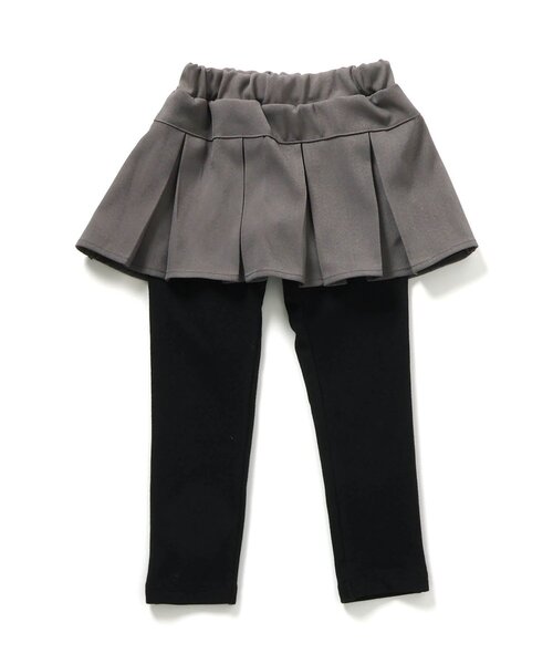 apres les cours（アプレレクール）の「【WEB限定】裏起毛レギンス付きタックデザインスカート（スカート・キッズ・ベージュ/チャコール/チェック/インディゴブルー・80/90/100/110/120/130/140）」の15枚目の写真