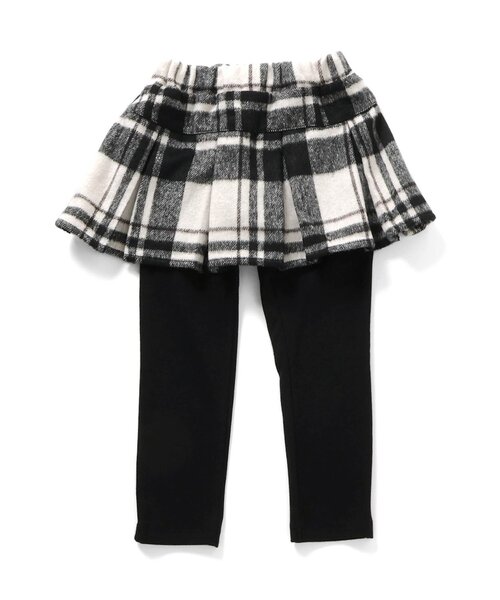 apres les cours（アプレレクール）の「【WEB限定】裏起毛レギンス付きタックデザインスカート（スカート・キッズ・ベージュ/チャコール/チェック/インディゴブルー・80/90/100/110/120/130/140）」の16枚目の写真