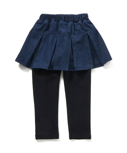 apres les cours（アプレレクール）の「【WEB限定】裏起毛レギンス付きタックデザインスカート（スカート・キッズ・ベージュ/チャコール/チェック/インディゴブルー・80/90/100/110/120/130/140）」の17枚目の写真