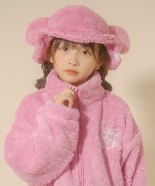 URBAN CHERRY(アーバンチェリー)の「【Mielボアシリーズ】くま耳バケットハット(ハット・キッズ・ピンク/ブラウン/アイボリー・FREE)」の3枚目の写真