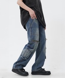 韓国」に該当するデニムパンツ（ワイド・ルーズ）ファッション