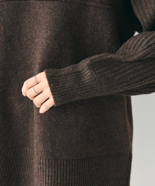 CRAFT STANDARD BOUTIQUE(クラフトスタンダードブティック)の「編み違い斜めスリットニットチュニック(ニット/セーター・レディース・アイボリー/ブルー/ブラウン/ライトグレー系2・FREE)」の10枚目の写真