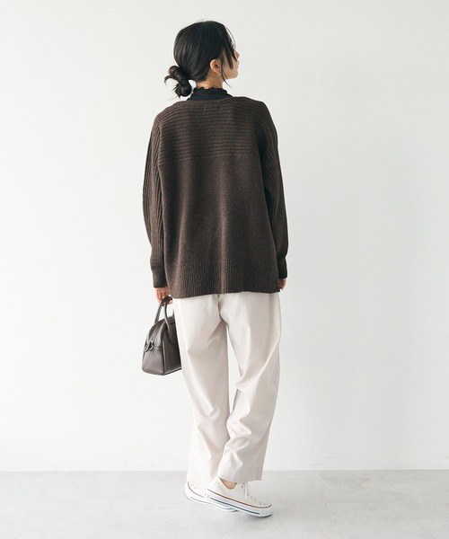 CRAFT STANDARD BOUTIQUE(クラフトスタンダードブティック)の「編み違い斜めスリットニットチュニック(ニット/セーター・レディース・アイボリー/ブルー/ブラウン/ライトグレー系2・FREE)」の14枚目の写真