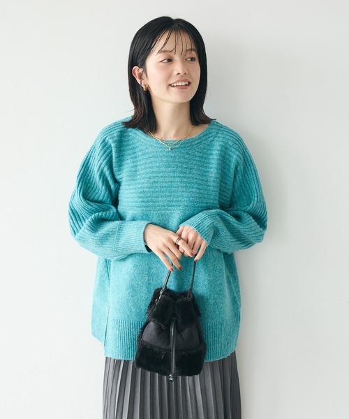 CRAFT STANDARD BOUTIQUE(クラフトスタンダードブティック)の「編み違い斜めスリットニットチュニック(ニット/セーター・レディース・アイボリー/ブルー/ブラウン/ライトグレー系2・FREE)」の15枚目の写真