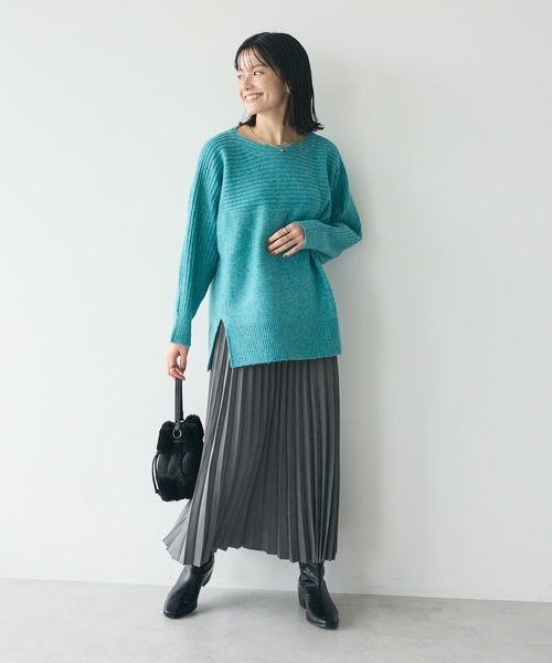 CRAFT STANDARD BOUTIQUE(クラフトスタンダードブティック)の「編み違い斜めスリットニットチュニック(ニット/セーター・レディース・アイボリー/ブルー/ブラウン/ライトグレー系2・FREE)」の19枚目の写真