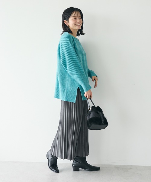 CRAFT STANDARD BOUTIQUE(クラフトスタンダードブティック)の「編み違い斜めスリットニットチュニック(ニット/セーター・レディース・アイボリー/ブルー/ブラウン/ライトグレー系2・FREE)」の20枚目の写真