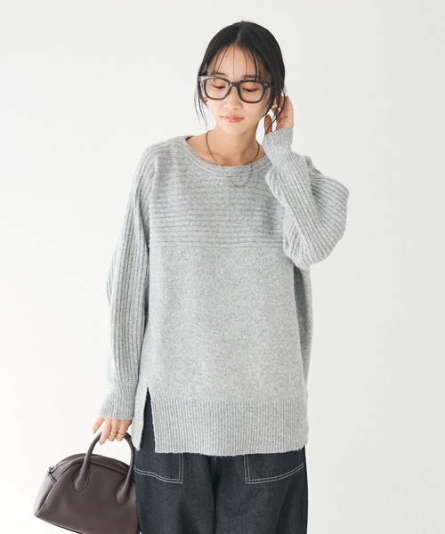 CRAFT STANDARD BOUTIQUE(クラフトスタンダードブティック)の「編み違い斜めスリットニットチュニック(ニット/セーター・レディース・アイボリー/ブルー/ブラウン/ライトグレー系2・FREE)」の22枚目の写真