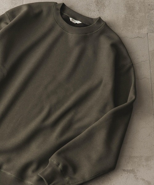 URBAN RESEARCH DOORS（アーバンリサーチドアーズ）の「『XLサイズ/WEB限定』ワッフルフリース クルーネック プルオーバー（Tシャツ/カットソー・メンズ・ホワイト/ブラック/グレー/オリーブ・MEDIUM/LARGE/X-LARGE）」の4枚目の写真
