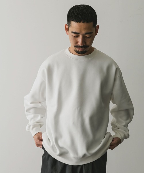URBAN RESEARCH DOORS（アーバンリサーチドアーズ）の「『XLサイズ/WEB限定』ワッフルフリース クルーネック プルオーバー（Tシャツ/カットソー・メンズ・ホワイト/ブラック/グレー/オリーブ・MEDIUM/LARGE/X-LARGE）」の20枚目の写真
