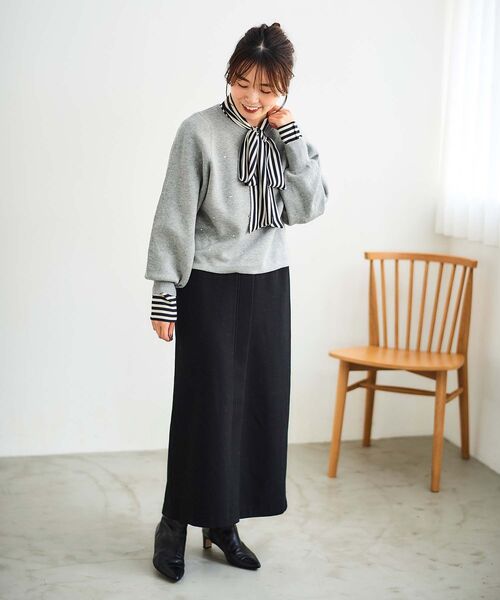 le.coeur blanc（ルクールブラン）の「フロントビジューニットプル