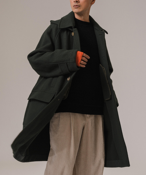EDIFICE LA BOUCLE（エディフィスラブークル）の「LA BOUCLE(ブークル) DOUBLE WAVE NAPPING COAT（ダッフルコート・メンズ・グリーン・MEDIUM/LARGE）」の3枚目の写真