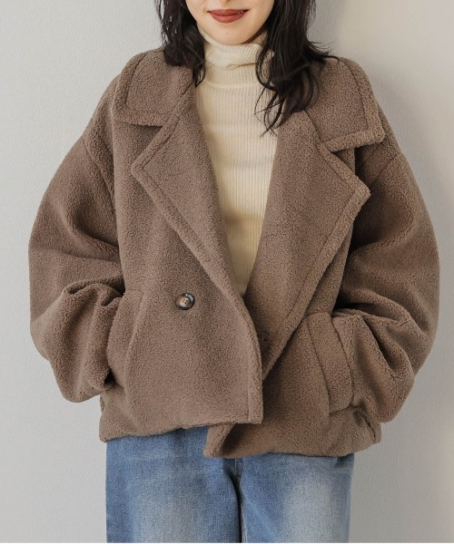 EGGKA フェイクヒアリング ショートテディコート EGGKA フェイクヒアリング ショートテディコート